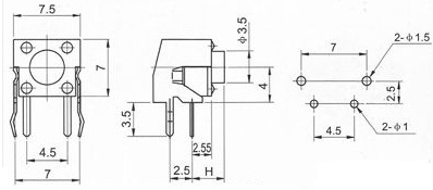 Tact Switch 3.5mm 6x6mm PUSH Vertical Button SPST-NO (#2)